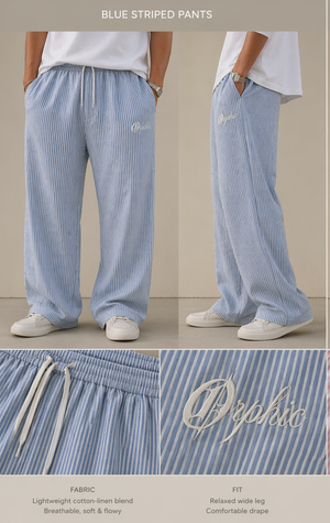 Blue Striped Pants
